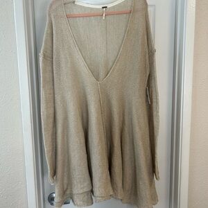 FREE PEOPLE Sweater Dress - Large, Oatmeal, NWT